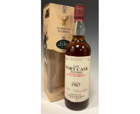 Whisky - a 1967 oak port cask matured Speyside Single Malt Scotch Whisky, distilled 22/12/67 bottled 14/7/94 by Gordon &amp; 