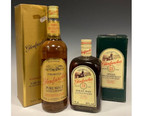 Whisky - Glenfarclas 21 year old, Scotch single malt whisky, J &amp; G Grants, Glenfarclas Distillery, Speyside, 43% vol, 75c