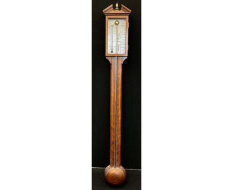 A 20th century Commiti Holborn inlaid stick barometer, silvered scale, 98cm high. 