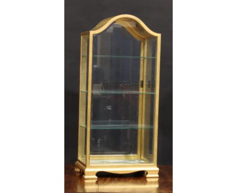 A good giltwood domed rectangular table-top vitrine or display cabinet, gilt overall, four bevelled glass panels enclosing th