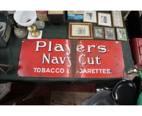 Players Navy Cut large enamel sign - Approx 148cm x 55cm