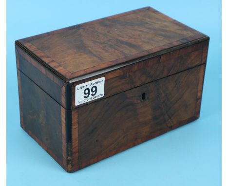 Georgian inlaid walnut tea caddy