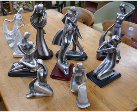 Collection of Art Deco style figures