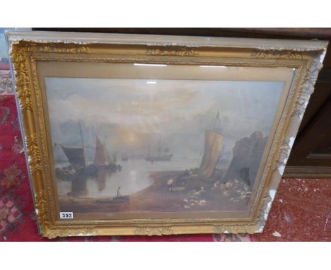 Coastal print in gilt frame