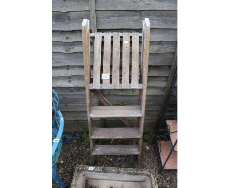 Set of vintage wooden step ladders