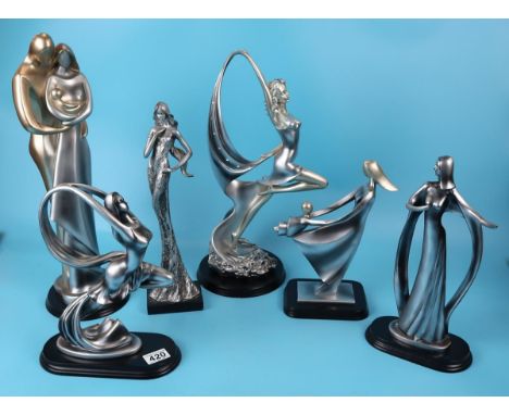 Collection of Art Deco style figures