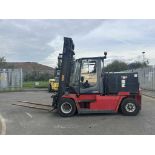**(INCLUDES CHARGER)** KALMAR ECG80-6 ELECTRIC 4-WHEEL FORKLIFT (2017)