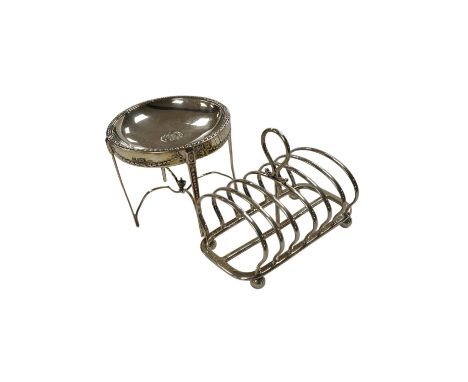A George V miniature silver model of an occasional table, John Round, Sheffield, 1925, height 9.8cm, together with a similar 