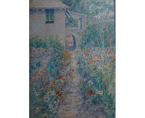 Hanna Rion (1875-1924), Impressionist oil on canvas, Chateau garden, singed, 75 x 53cm. Condition - good