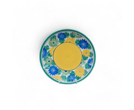 A Clarice Cliff Bizarre Sungay plate, 23cm diameter. Condition - light wear