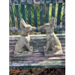 A collection of assorted garden ornaments including reconstituted busts, figures and animals, two