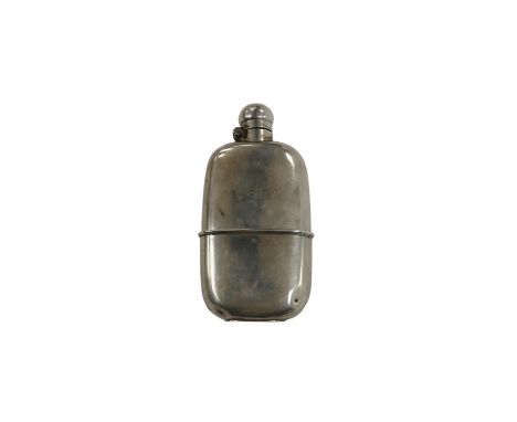 A late Victorian silver hip flask, by James Dixon &amp; Sons, Sheffield, 13.3cm, 5.3oz. Condition - poor