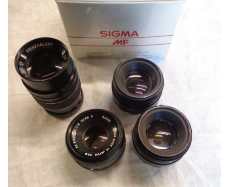 Assorted camera lenses