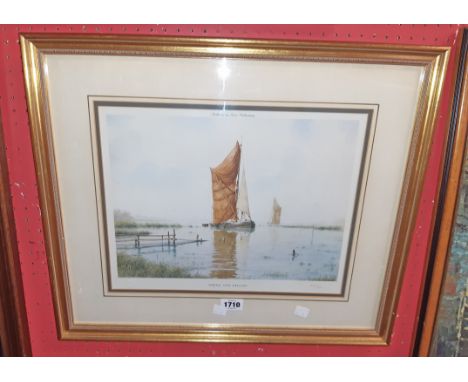 John Chancellor: a gilt framed limited edition coloured print entitled "Spring Tide Freight" - bearing TP blindstamp and numb