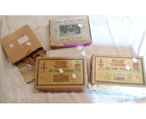 Four vintage jigsaws including GWR St Julienne, etc. - unchecked