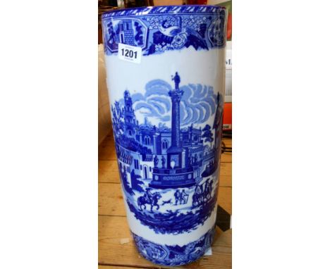 A blue and white china stick stand