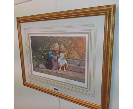 David Shepherd: a gilt framed limited edition coloured print entitled "And is it a ladybird?" - signed and numbered in pencil