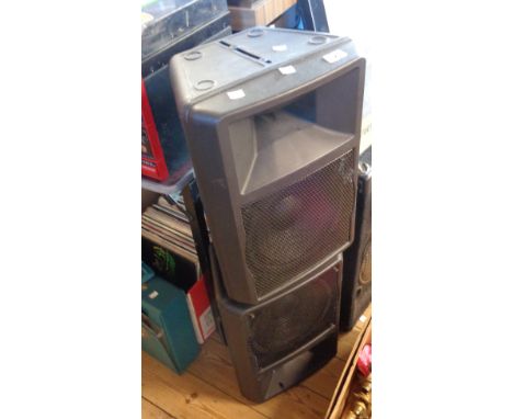 A Hi-Tech speaker and a pair of Skytec speakers