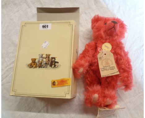 A Classic Steiff red mohair Teddy bear in box