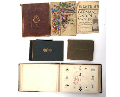 A Victorian leather bound album of sketches and engravings, a leather bound album dated 1907 containing a collection of seals