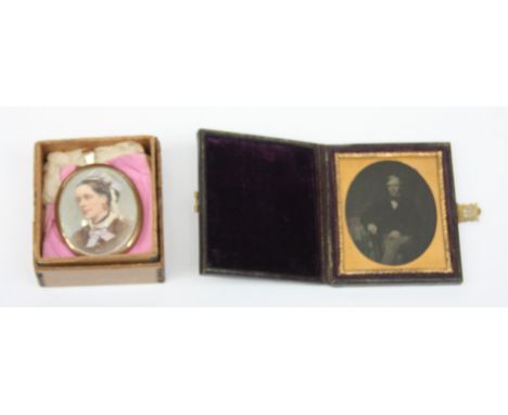 A portrait miniature of Maria Rogers of Falmouth, painted in 1902 by Luker, together with a Rogers family portrait photograph