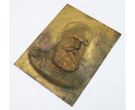 A gilt bronze 1914-18 war portrait plaque, 27cm X 21cm.
