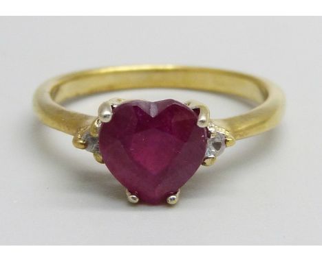 A silver gilt and ruby ring, S 