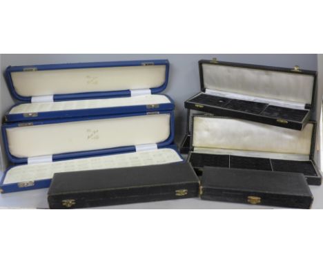 A collection of eight jewellery shop display ring boxes 