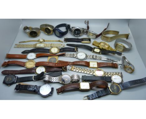 A collection of wristwatches including Rotary, Avia, Lorus, Timex, etc., (26), some a/f 