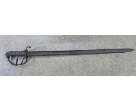 An 1821 pattern light cavalry officers sword, the blade with regiment markings, 3rd King's Own Light Dragoons, the blade with