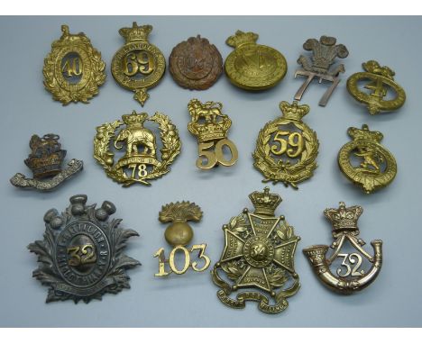 British Army Glengarry cap badges, 19th Century regiments 