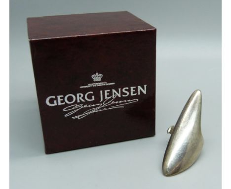 A silver Georg Jensen ring, 99, with box, size I/J 