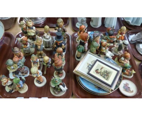 A group of Hummel figures (two trays)