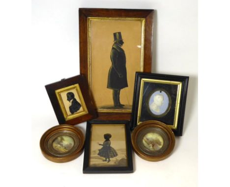 19th century silhouette of Captain William Lamont HM's army and assistant commissary died 21st May 1838; a silhouette of Isab