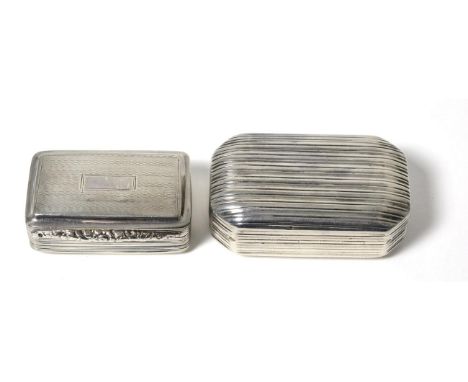 A George III Silver Snuff Box, John Shaw, Birmingham c.1810, with fluted/ribbed decoration; and A George III Silver Snuff Box