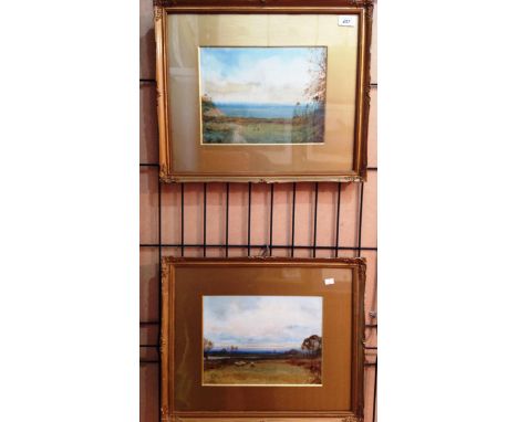 Seth Blake pair of framed prints countryside and coastal scenes each 23 x 29cm 