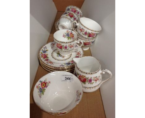 A Grafton 'Malvern' floral patterned bone china part tea service (nineteen pieces) and an invalids drinking cup (20) 