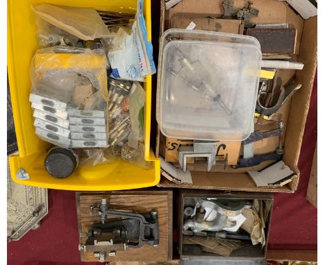 Contents to four boxes - various tools and consumables used in the watch making and other industries 