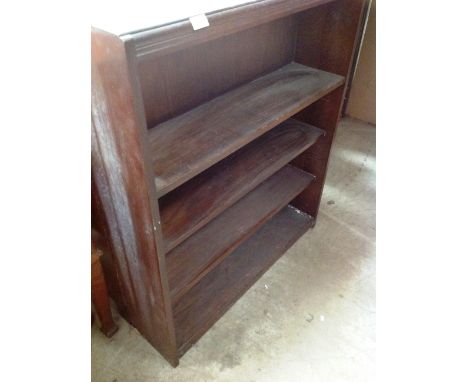 An oak four shelf open bookcase 90 x 108cm high 