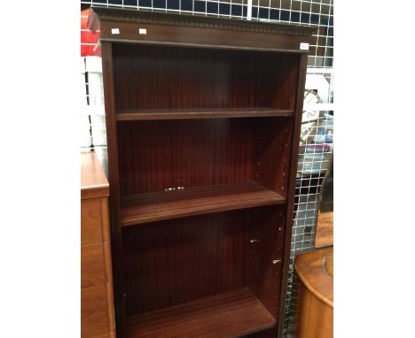 A mahogany four shelf open front bookcase 76 x 184cm