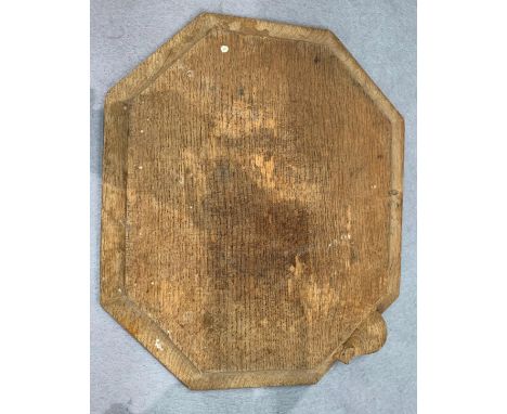 A Robert Thompson of Kilburn Mouseman octagonal cheese board 30 x 25cm  Further Information The board is tired but no major d