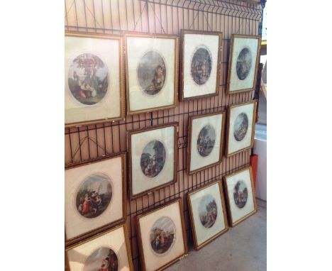 After William Hamilton 1.2 framed prints/engravings 'Months of the year' each 33 x 27cm facsimile signed by W.J.Allingham som