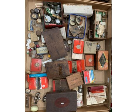 Contents to tray various consumables used in the watch making industry - faces, straps, pinions, bearings etc. 