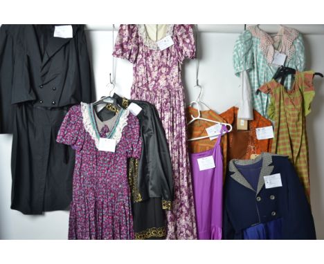10x COSTUMES: Mixed group of 10 costumes / outfits -some fully complete some pat outfits to include : 
-Orange medieval court