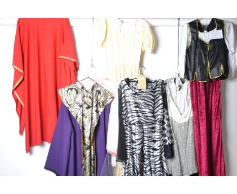 10x COSTUMES: Mixed group of 10 costumes / outfits -some fully complete some part outfits to include : 
-zebra print Abba out