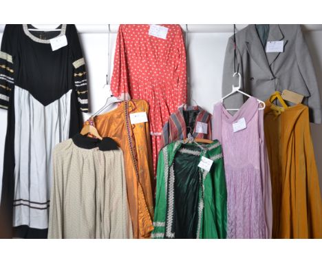 10x COSTUMES: Mixed group of 10 costumes / outfits -some fully complete some pat outfits to include : 
-1950's dress raspberr