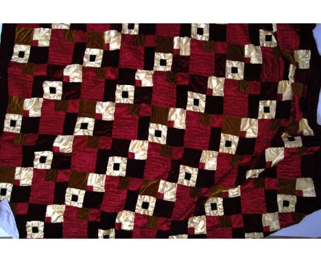 THROW: Original vintage handmade throw with black velvet and various other fabrics in many colours to include gold.


NOTE: F