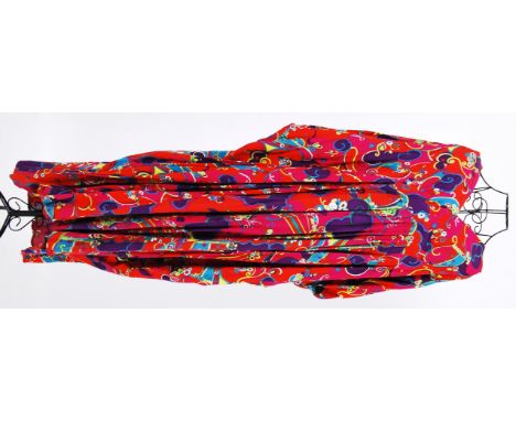 1960's DRESS: A vintage original 1960's psychedelic Kaftan dress with Pucci style print on the ' Dollyrocker's ' label design