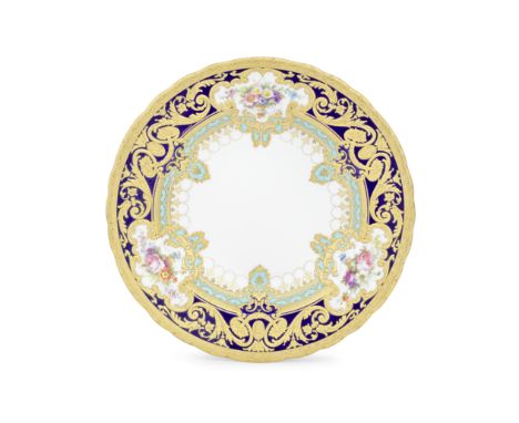 A Royal Crown Derby bowl from the Judge Gary Service, dated 1911Painted by Albert Gregory with three baskets of flowers, each