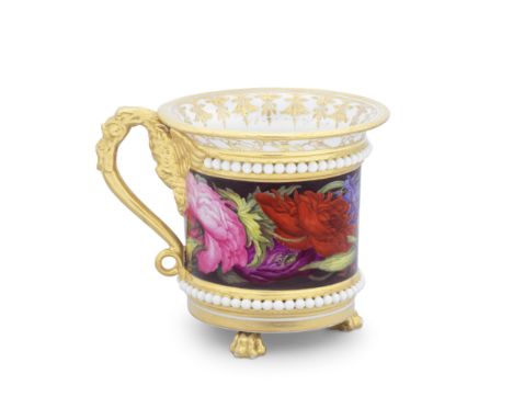 A Barr, Flight and Barr Worcester cabinet cup attributed to William Billingsley, circa 1808-13With a gilt eagle and biting sn